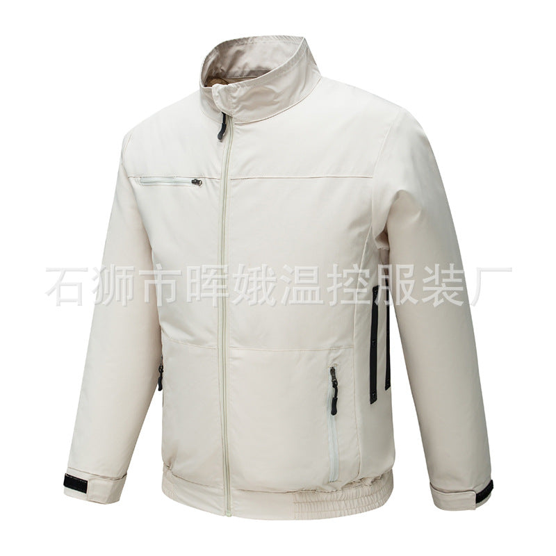 Cross-Border New Smart Air-Conditioned Clothing Porous Fan Stand Collar Workwear Outdoor Work Uniform Labor Protection Duty Fan Clothing