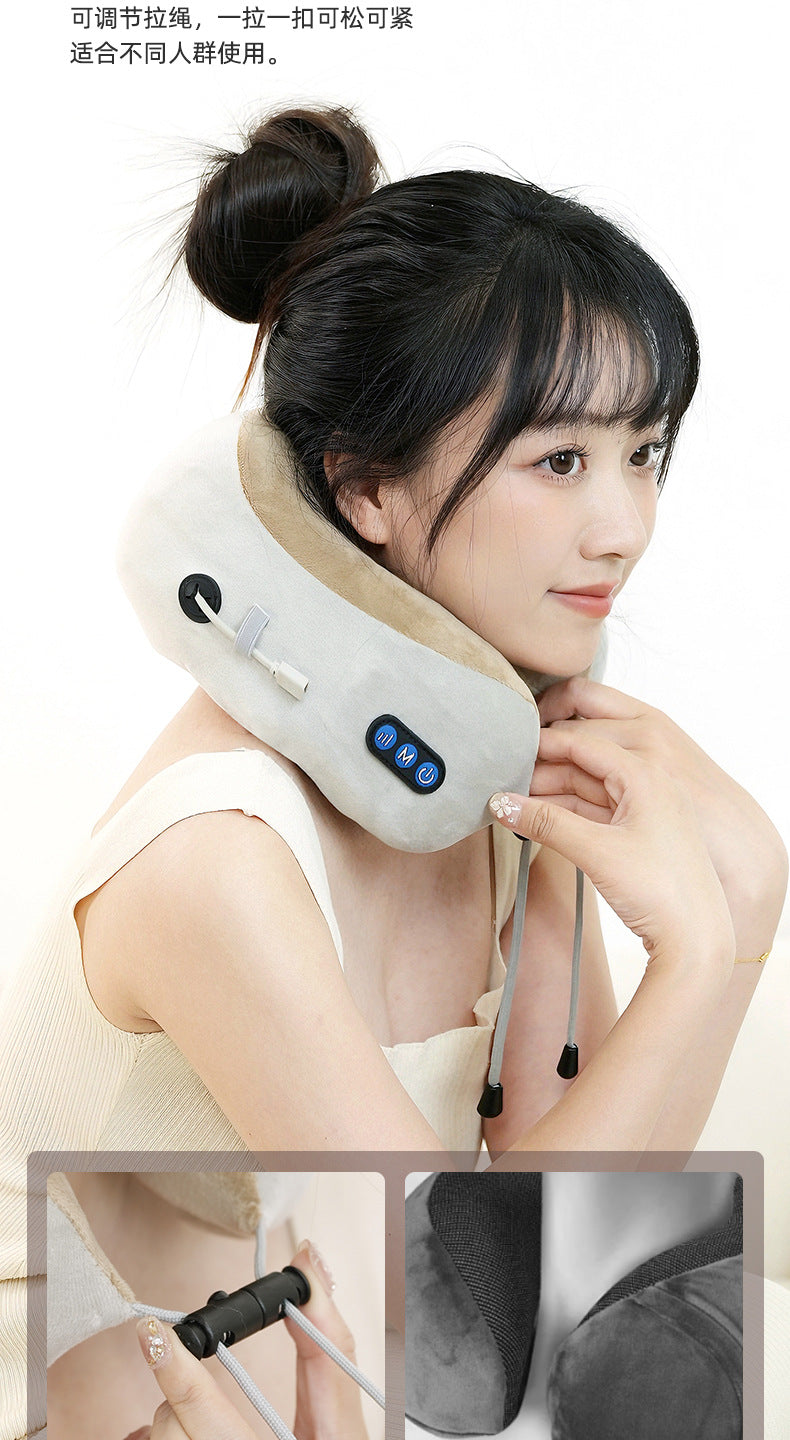 Multifunctional U-Shaped Pillow Memory Foam Portable Car Travel Electric Neck Cervical Spine Massager U-Shaped Massage Pillow