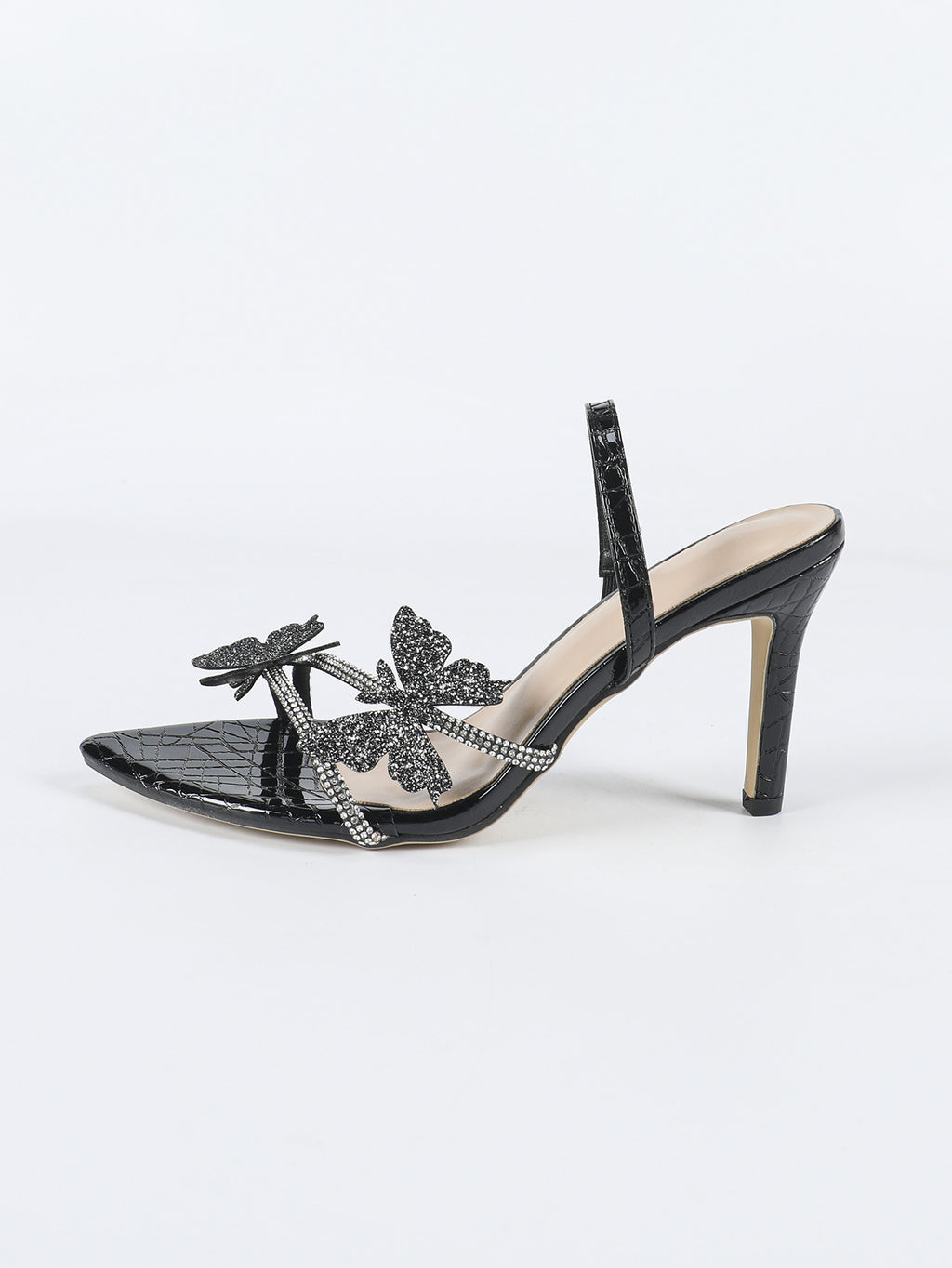 Cross-Border European and American Women's Round-Toe Three-Dimensional Flower Lacquer Heel Stiletto Sandals Women's Shoes Elegant Pink High Heels