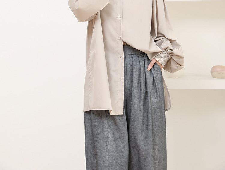 Cross-Border Japanese and Korean Autumn Women's Clothing 3-Color Casual Pants with a High-End Feel, Loose and Simple Casual Versatile Straight-Leg Trousers