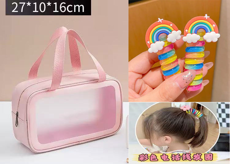 Children's Barber Toy Set Play House Girls Birthday Gift Hair Salon Dressing Toy