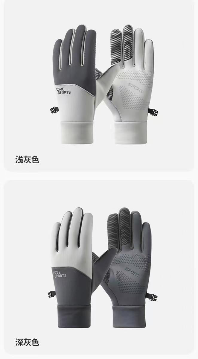 Autumn and Winter Lightweight Windproof, Waterproof, Anti-Slip Touch Screen Winter Outdoor Sports Cycling Fleece-Lined Thickeneded Warm Gloves