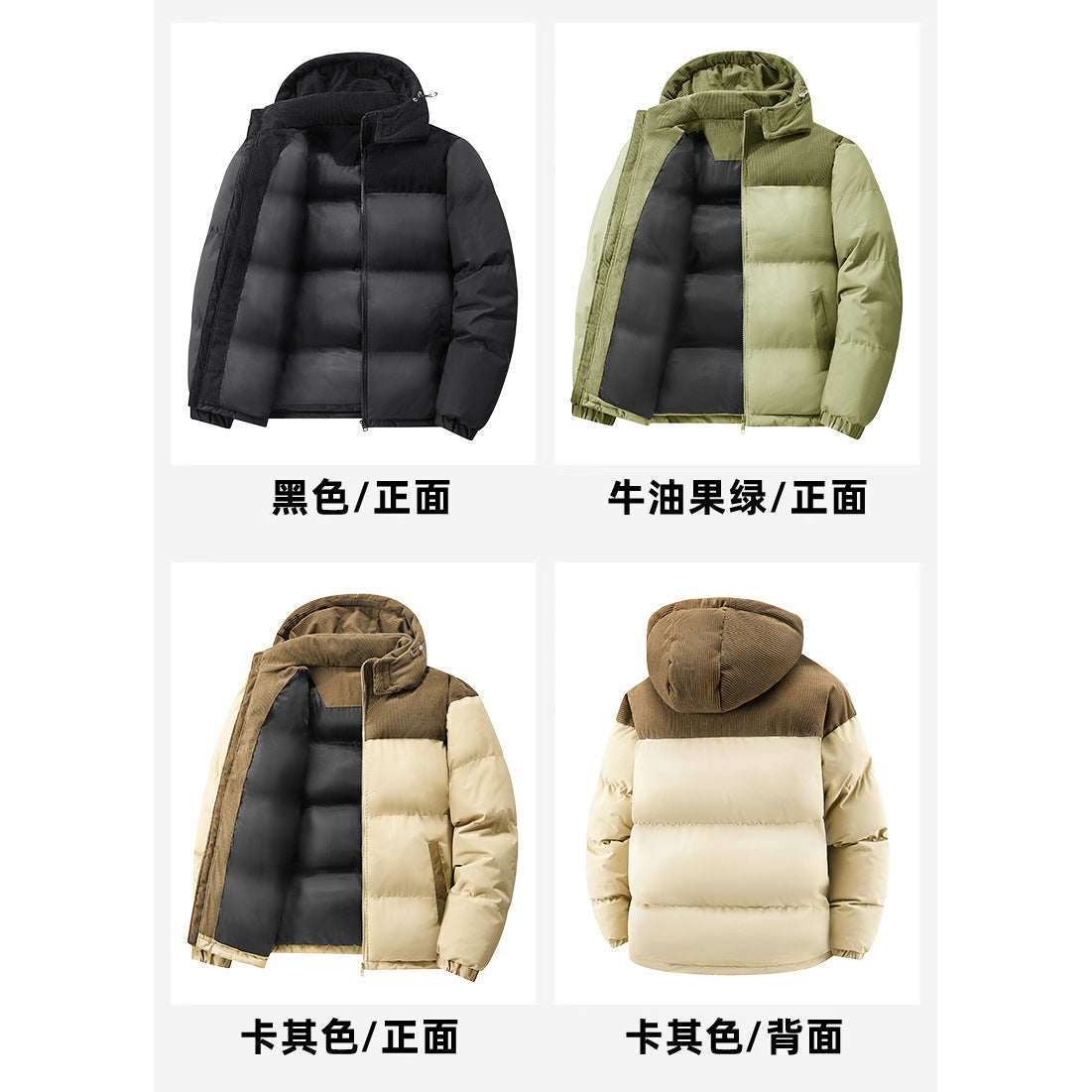 Popular European Size Cross-Border Hooded Cotton Jacket for Men and Women in Winter, Windproof and Velvet Thickened Cotton Jacket for Couples, Thickened High-Quality Cotton