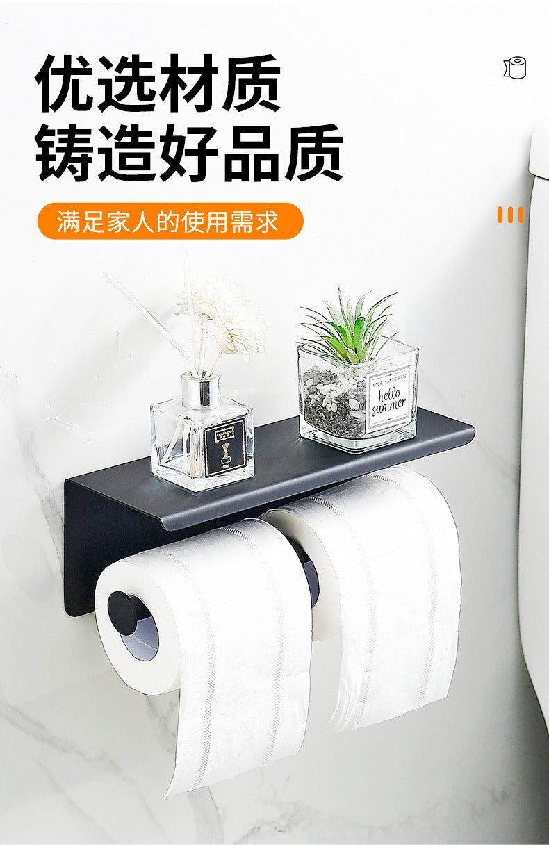 Stainless Steel Paper Towel Holder Without Punching Bathroom Toilet Paper Shelf Storage Rack Toilet Paper Towel Box Roll Paper Holder