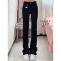 American High Street Black Bootcut Jeans for Women in Autumn and Winter New Style Mid-Waist Tight Slimming Versatile Straight Leg Flared Pants