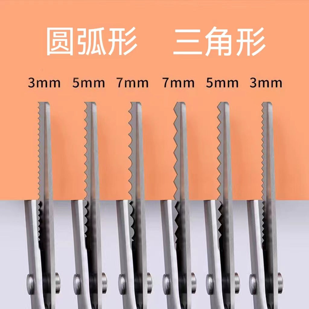 Handmade DIY Triangle Sawtooth Hair Cutter Tailor Scissors Handmade Lace Cutter Wave Cut Lace Household Scissors