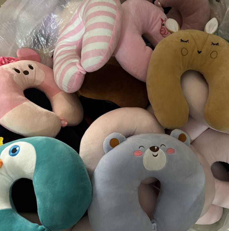 2025 New Cross-Border U-Shaped Pillow Portable Pp Cotton Office Nap Cervical Pillow Car High-Speed Rail Neck Pillow Wholesale