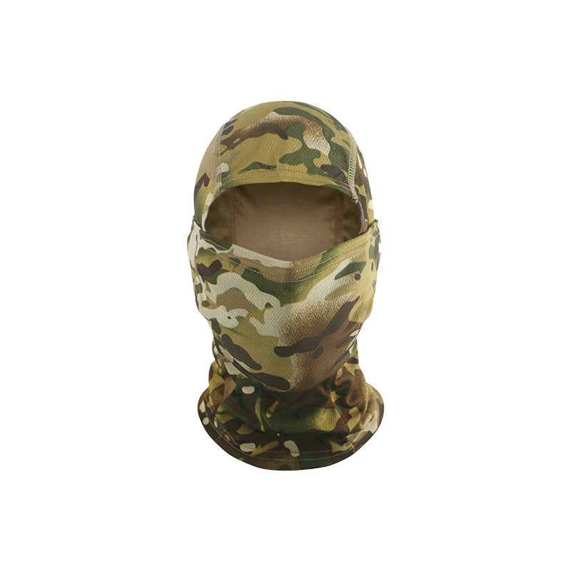 Camouflage Hood, Outdoor Cycling Mask, Breathable, Quick-Drying Neck Scarf, Sun Protection, Face Covering, Windproof Helmet Liner, Cross-Border