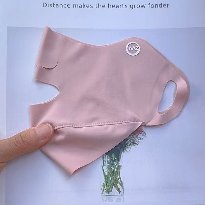 Outdoor Sports Sun Protection Mask for Running and Golf, Ice Silk Ear-Hanging Mouth and Nose Mask, Breathable and Anti-Uv