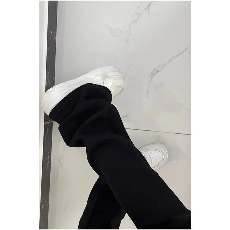 American High Street Black Bootcut Jeans for Women in Autumn and Winter New Style Mid-Waist Tight Slimming Versatile Straight Leg Flared Pants