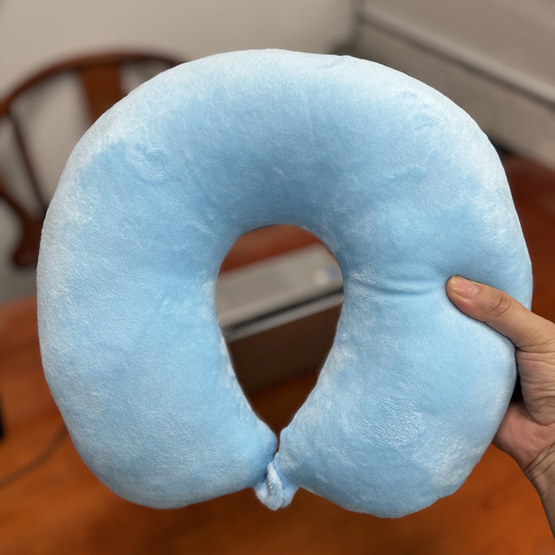 2025 New Cross-Border U-Shaped Pillow Portable Pp Cotton Office Nap Cervical Pillow Car High-Speed Rail Neck Pillow Wholesale