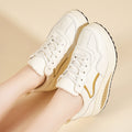 Genuine Leather Casual Sports Shoes, Thick-Soled Rocking Shoes, Height-Increasing Shoes, Sports Shoes, Cross-Border Mom Shoes, Spring and Autumn New Commuter Shoes
