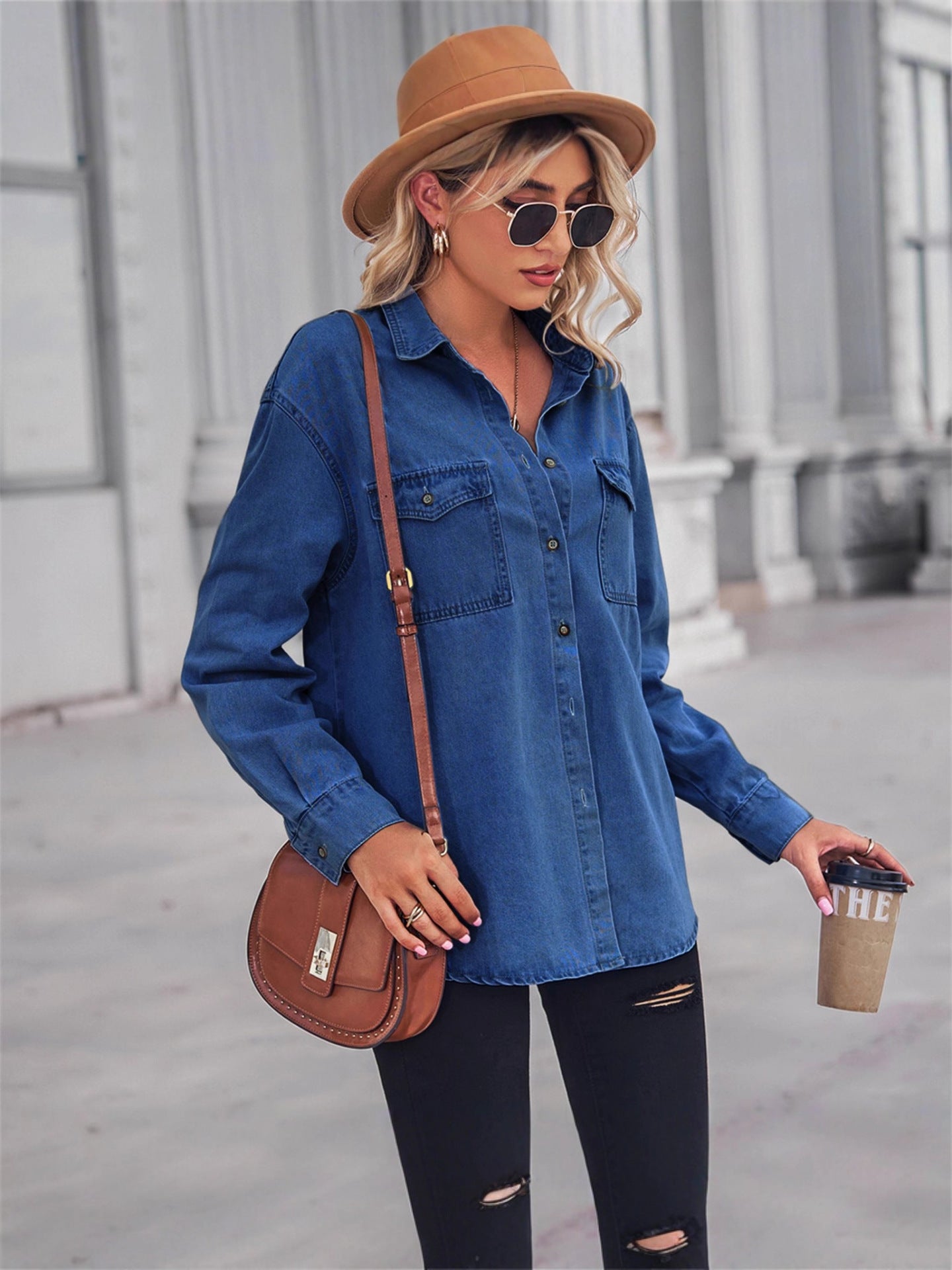 European and American Large Size Denim Shirt Jacket for Women Spring, Autumn and Winter New Design Niche Tops Loose Layered Shirts