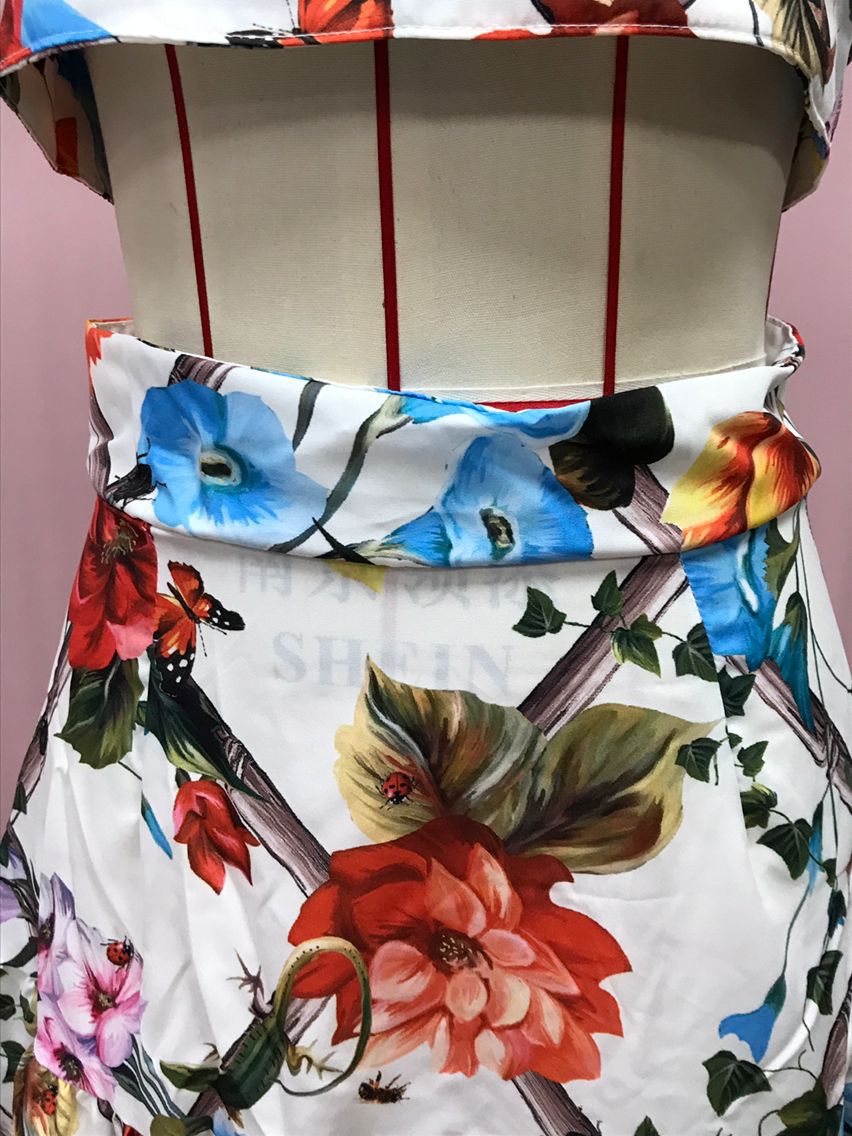 2025 Summer European and American Export New Women's Clothing Wish Amazon Sexy Sleeveless Suspender Long Skirt Printed Dress