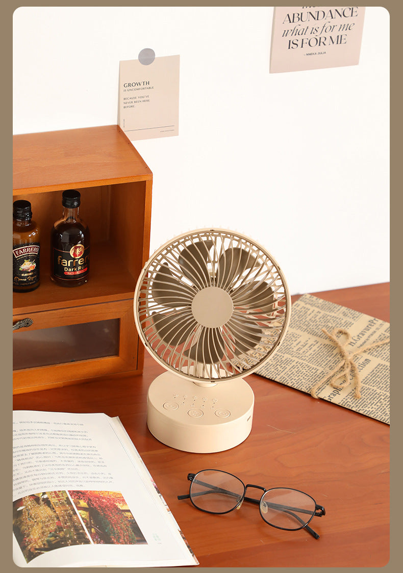 Cassidorf small fan office desktop fan USB6 inch shake head rechargeable desktop bedside fan long endurance