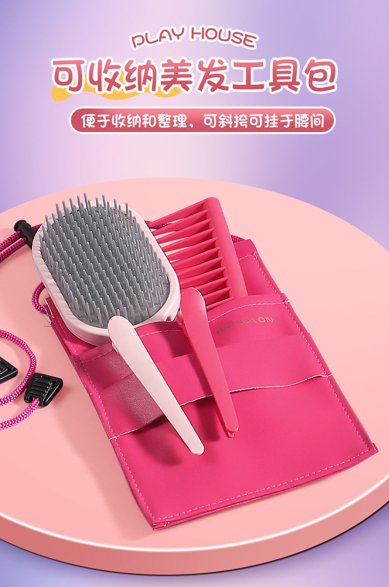 Children's Barber Toy Set Play House Girls Birthday Gift Hair Salon Dressing Toy