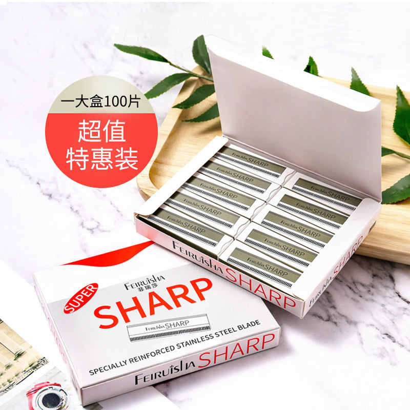 10-piece eyebrow trimmer blade stainless steel eyebrow scraper corrugated blade disposable eyebrow trimmer tattoo hair tools