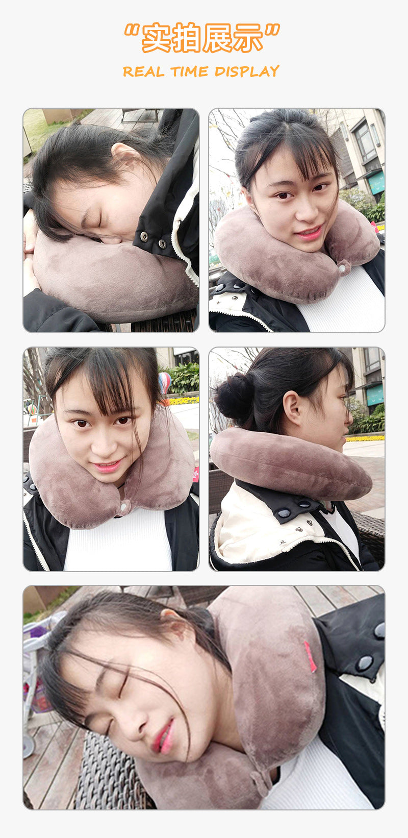 2025 New Cross-Border U-Shaped Pillow Portable Pp Cotton Office Nap Cervical Pillow Car High-Speed Rail Neck Pillow Wholesale
