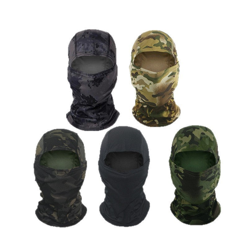 Camouflage Hood, Outdoor Cycling Mask, Breathable, Quick-Drying Neck Scarf, Sun Protection, Face Covering, Windproof Helmet Liner, Cross-Border