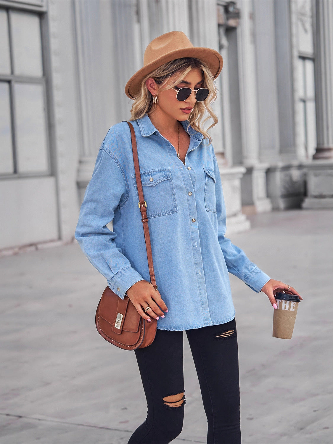 European and American Large Size Denim Shirt Jacket for Women Spring, Autumn and Winter New Design Niche Tops Loose Layered Shirts