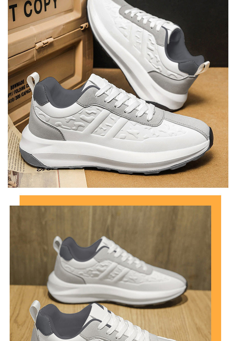 Men's Shoes Cross-Border New Leather Trendy Shoes Men's Fashion Casual Outdoor Running Shoes Men's Sports Shoes Dad Shoes