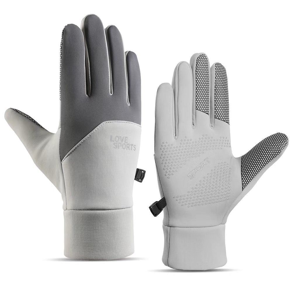 Autumn and Winter Lightweight Windproof, Waterproof, Anti-Slip Touch Screen Winter Outdoor Sports Cycling Fleece-Lined Thickeneded Warm Gloves