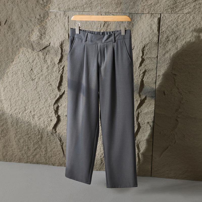 2025 New Loose Straight Casual Pants for Men Korean Style Trendy Versatile Thin Drape Wide-Leg Floor-Length Trousers