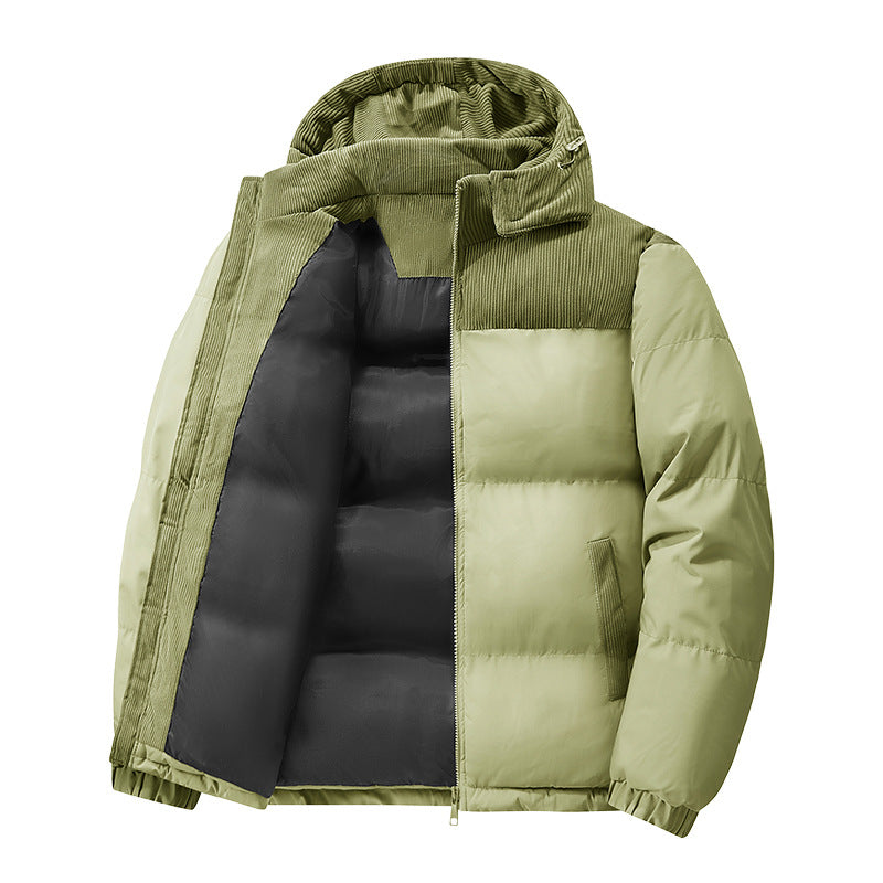 Popular European Size Cross-Border Hooded Cotton Jacket for Men and Women in Winter, Windproof and Velvet Thickened Cotton Jacket for Couples, Thickened High-Quality Cotton
