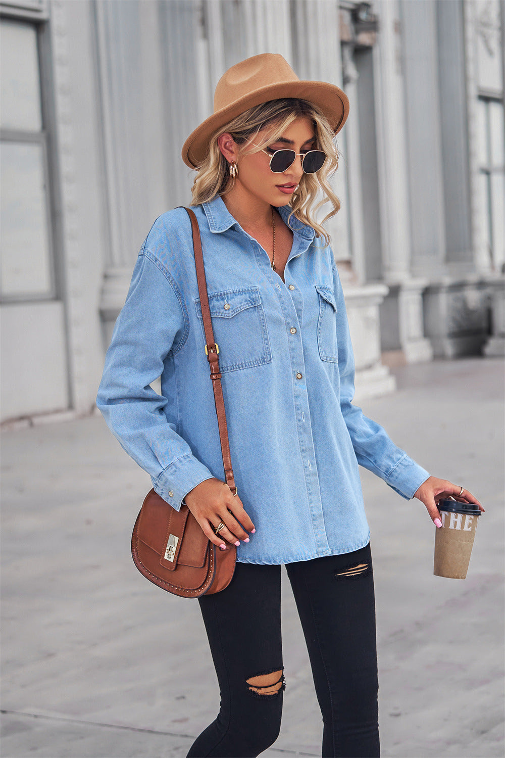 European and American Large Size Denim Shirt Jacket for Women Spring, Autumn and Winter New Design Niche Tops Loose Layered Shirts