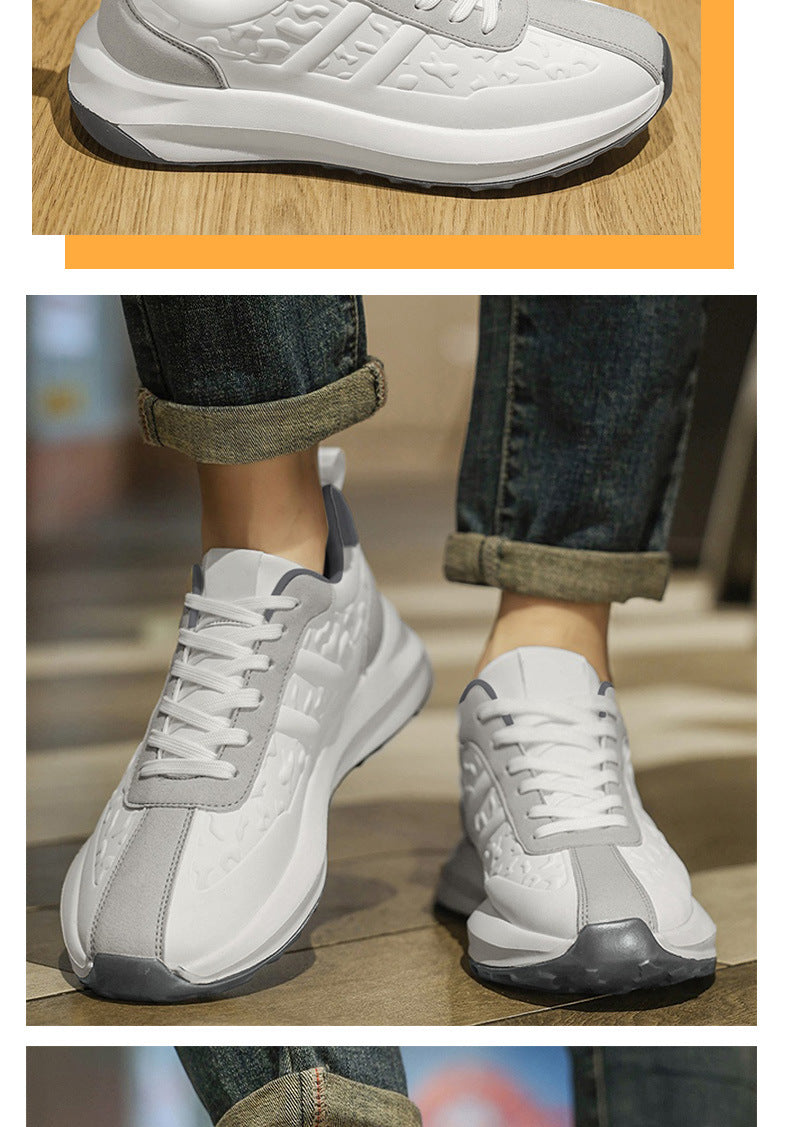 Men's Shoes Cross-Border New Leather Trendy Shoes Men's Fashion Casual Outdoor Running Shoes Men's Sports Shoes Dad Shoes