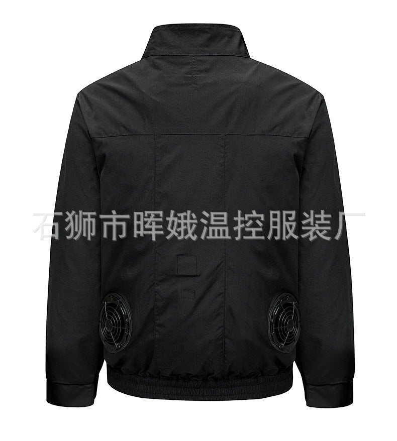 Cross-Border New Smart Air-Conditioned Clothing Porous Fan Stand Collar Workwear Outdoor Work Uniform Labor Protection Duty Fan Clothing