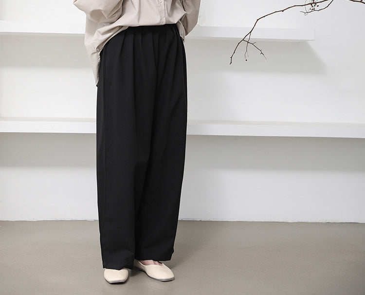 Cross-Border Japanese and Korean Autumn Women's Clothing 3-Color Casual Pants with a High-End Feel, Loose and Simple Casual Versatile Straight-Leg Trousers