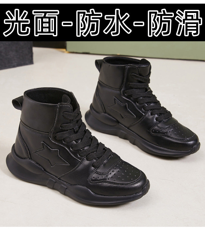 Small Size Women's Shoes 313233 High-Top Shoes with Leather and Velvet, Ultra-Light Waterproof Short Boots, Large Size Women's Shoes 41 to 43, Showing Small Feet