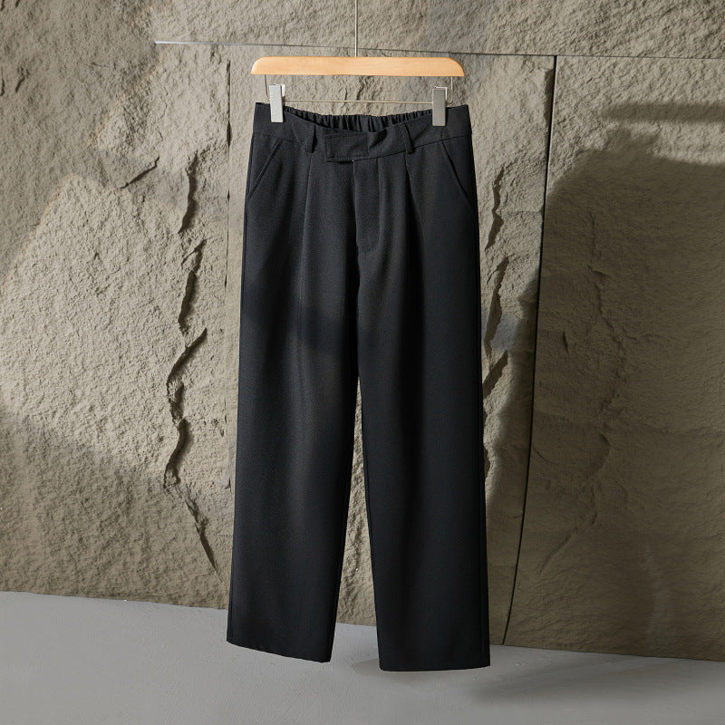 2025 New Loose Straight Casual Pants for Men Korean Style Trendy Versatile Thin Drape Wide-Leg Floor-Length Trousers