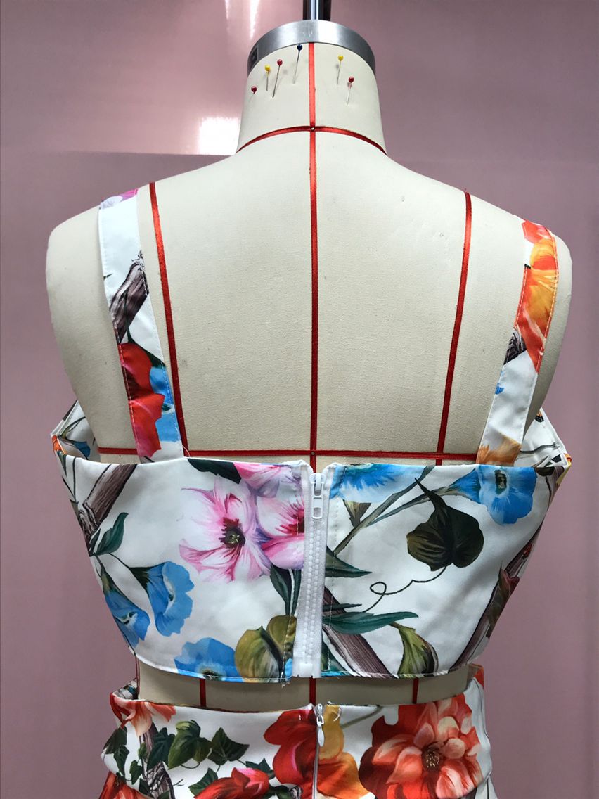 2025 Summer European and American Export New Women's Clothing Wish Amazon Sexy Sleeveless Suspender Long Skirt Printed Dress