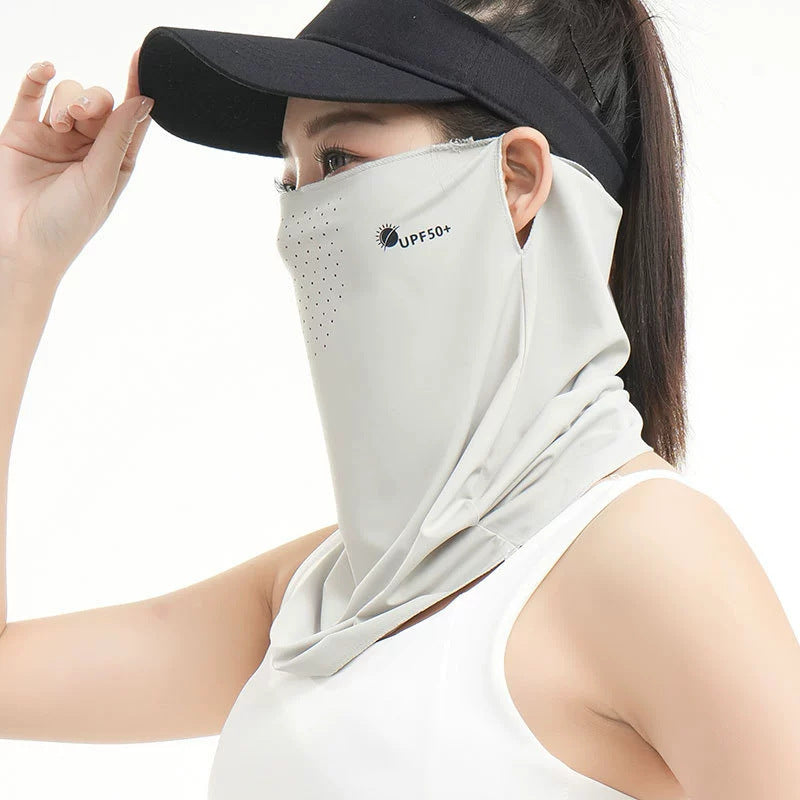 Summer New Breathable Ice Silk Sunscreen Mask Cycling Sunshade Anti-Uv Face Kini Neck Integrated Sunscreen Mask