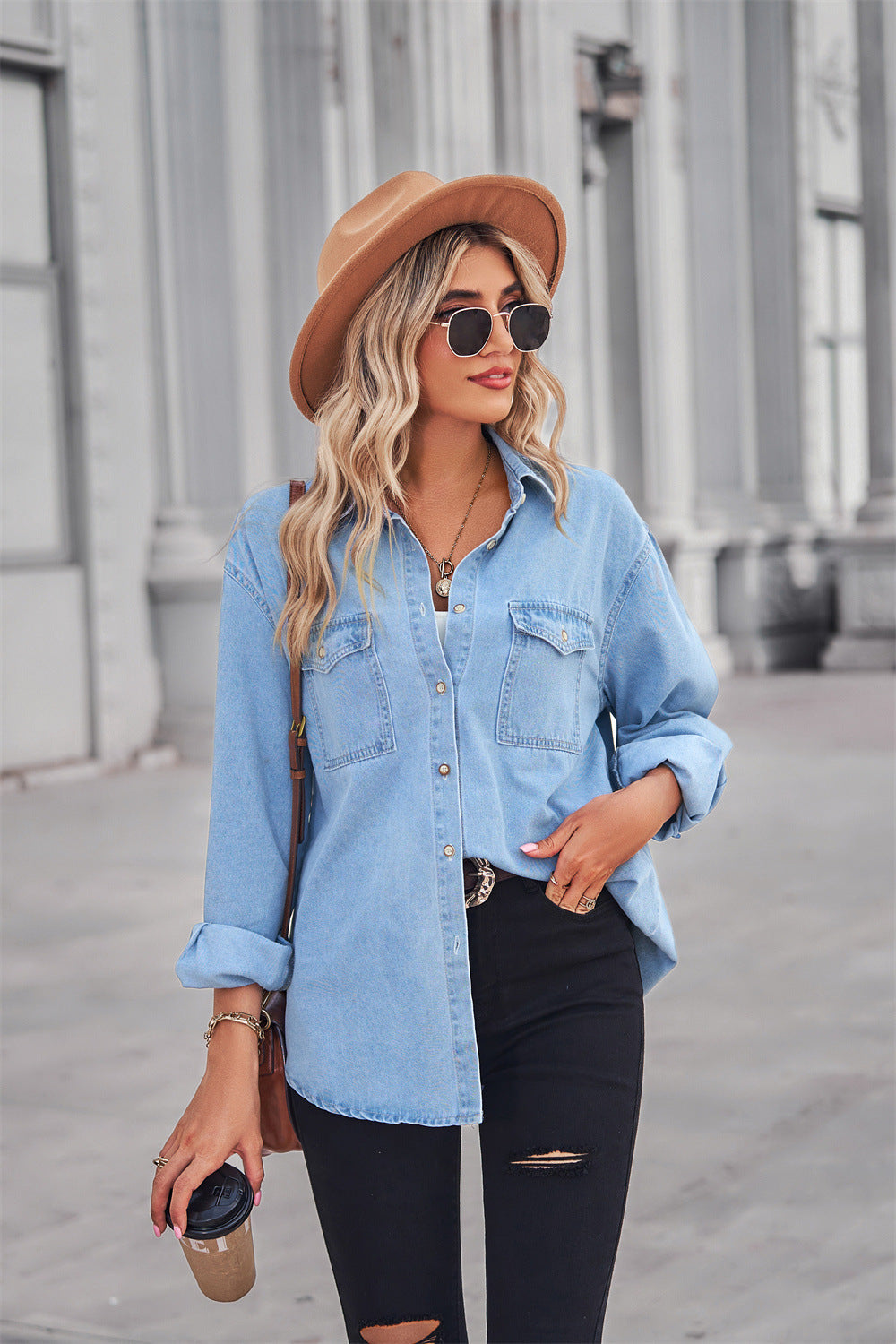European and American Large Size Denim Shirt Jacket for Women Spring, Autumn and Winter New Design Niche Tops Loose Layered Shirts