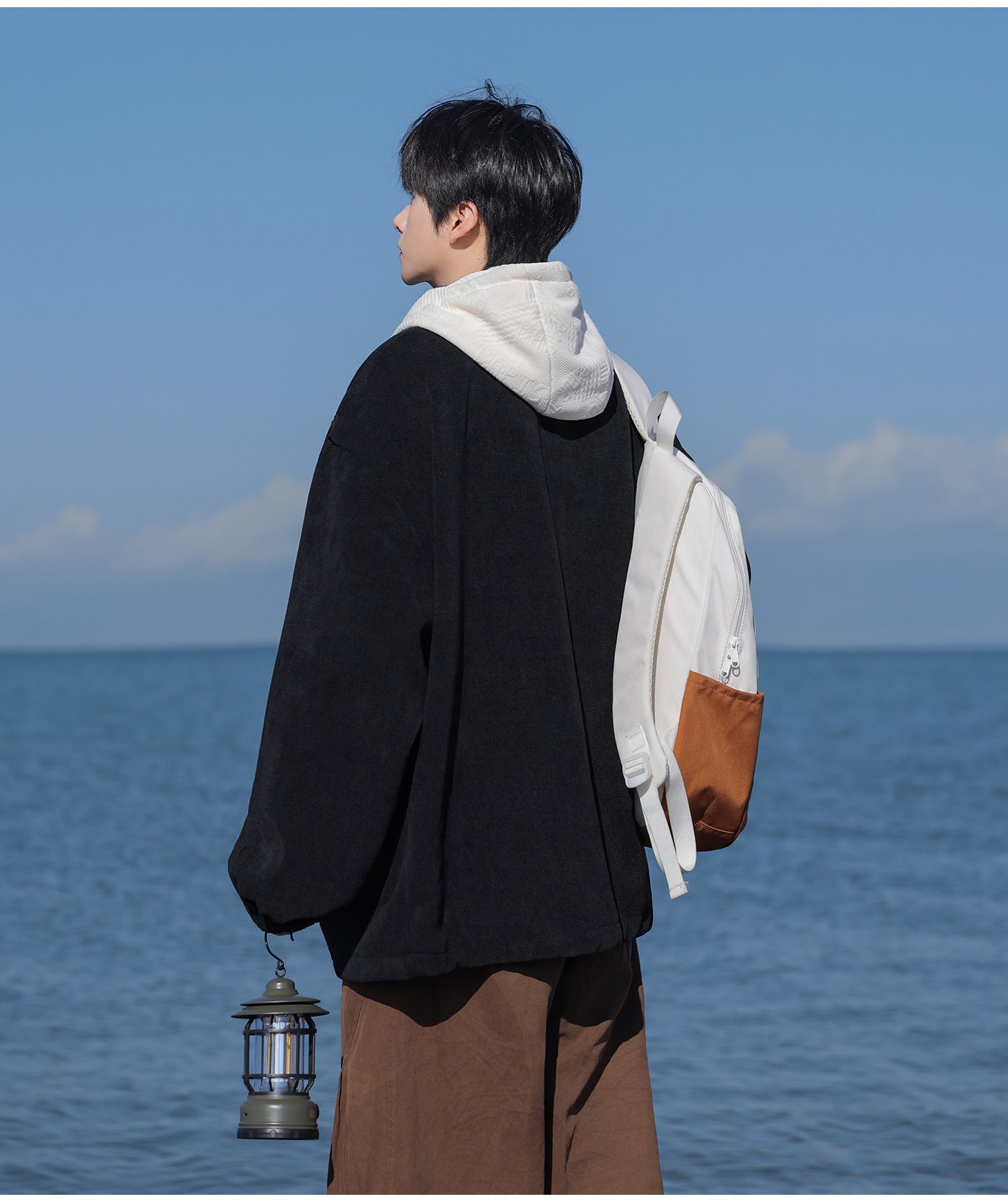 2025 Autumn New Large Size Men's Jackets Fashion Loose Hooded Fake Two-Piece Jackets Trendy Label Tops for Men