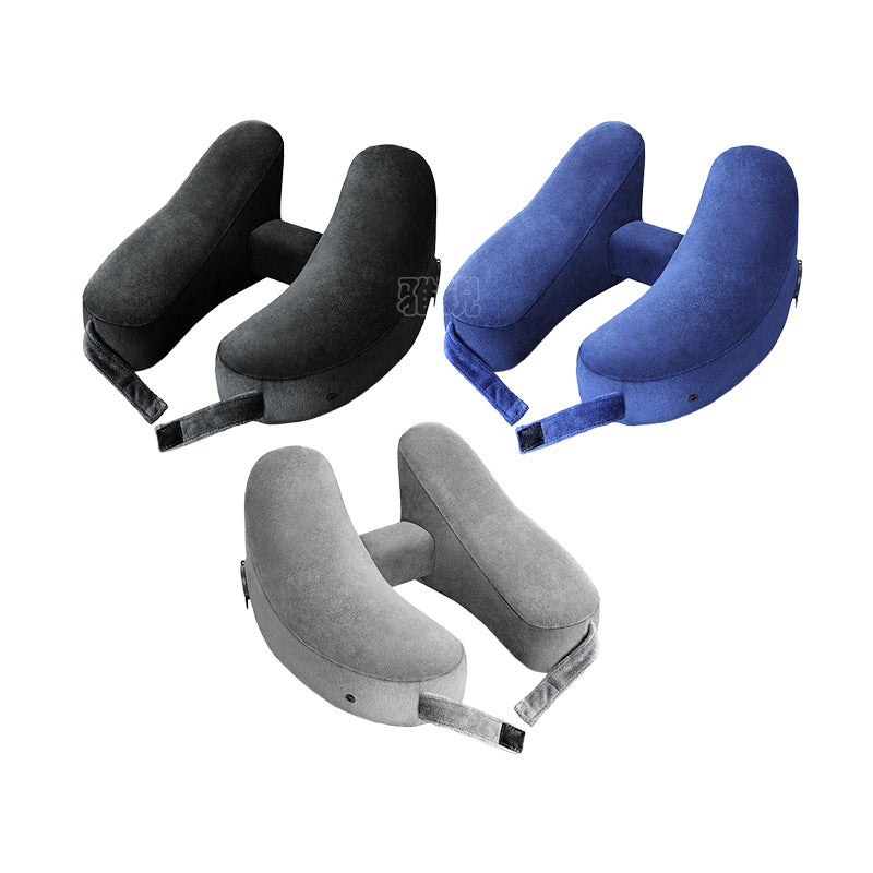 Outdoor Camping In-Stock H-Shaped Inflatable Travel Pillow, Travel Inflatable Neck Pillow, Neck Support Pillow, Portable Pillow for Airplane and High-Speed Rail