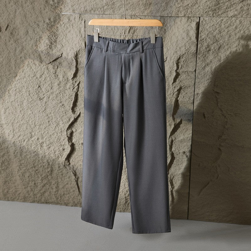 2025 New Loose Straight Casual Pants for Men Korean Style Trendy Versatile Thin Drape Wide-Leg Floor-Length Trousers