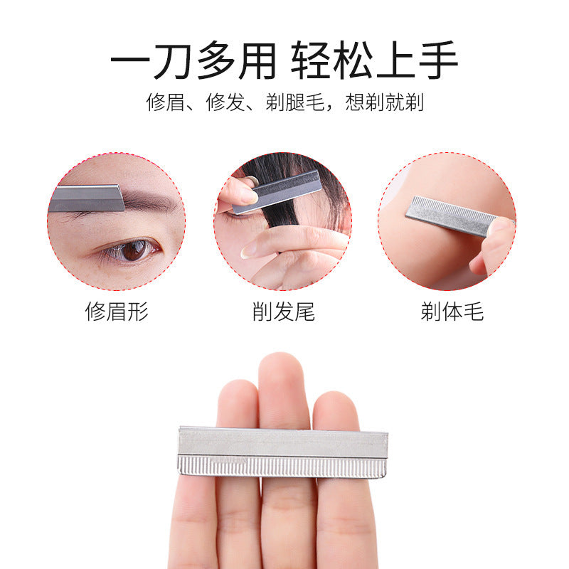 10-piece eyebrow trimmer blade stainless steel eyebrow scraper corrugated blade disposable eyebrow trimmer tattoo hair tools