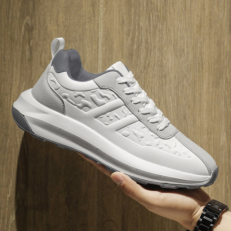 Men's Shoes Cross-Border New Leather Trendy Shoes Men's Fashion Casual Outdoor Running Shoes Men's Sports Shoes Dad Shoes