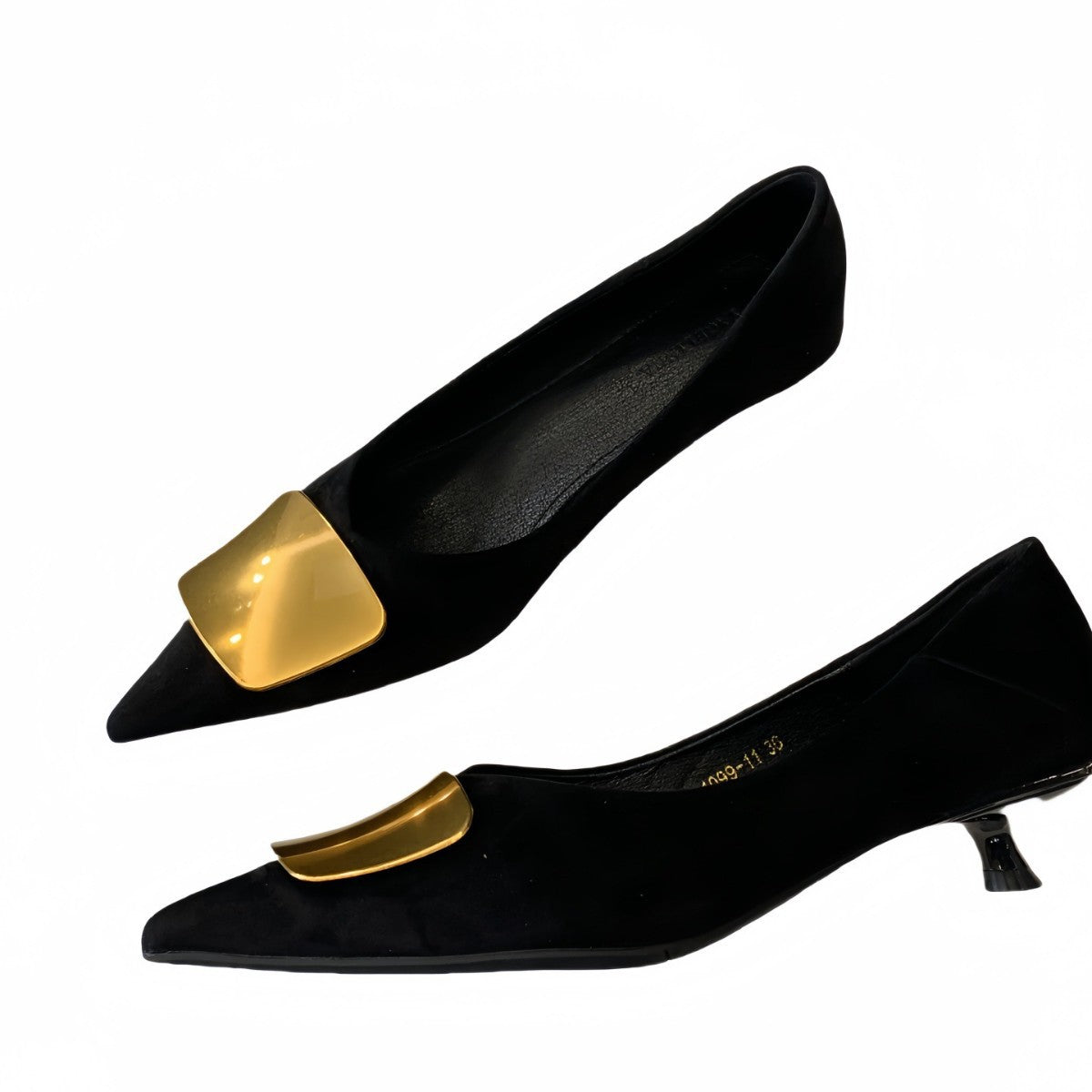 Ready Stock, Dropshipping Available~ Soft-Soled Suede Flat Mary Jane Shoes, French-Style Pointed Toe Stiletto Shoes
