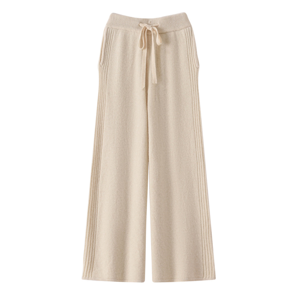 Narrow Casual Women's Sports Wide-Leg Pants High-Waist Slim Version New Long Fashion Straight Spring and Autumn Drape Pants 2025