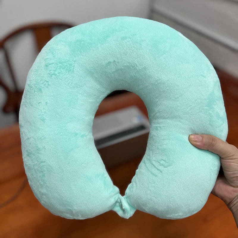 2025 New Cross-Border U-Shaped Pillow Portable Pp Cotton Office Nap Cervical Pillow Car High-Speed Rail Neck Pillow Wholesale