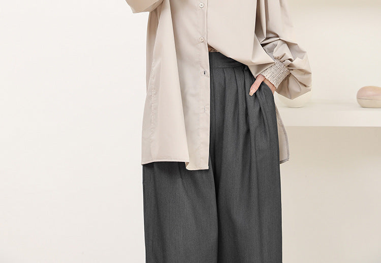 Cross-Border Japanese and Korean Autumn Women's Clothing 3-Color Casual Pants with a High-End Feel, Loose and Simple Casual Versatile Straight-Leg Trousers
