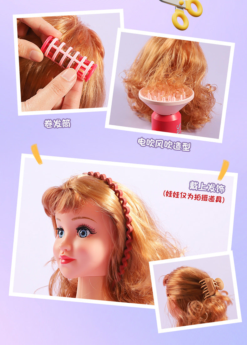 Children's Barber Toy Set Play House Girls Birthday Gift Hair Salon Dressing Toy