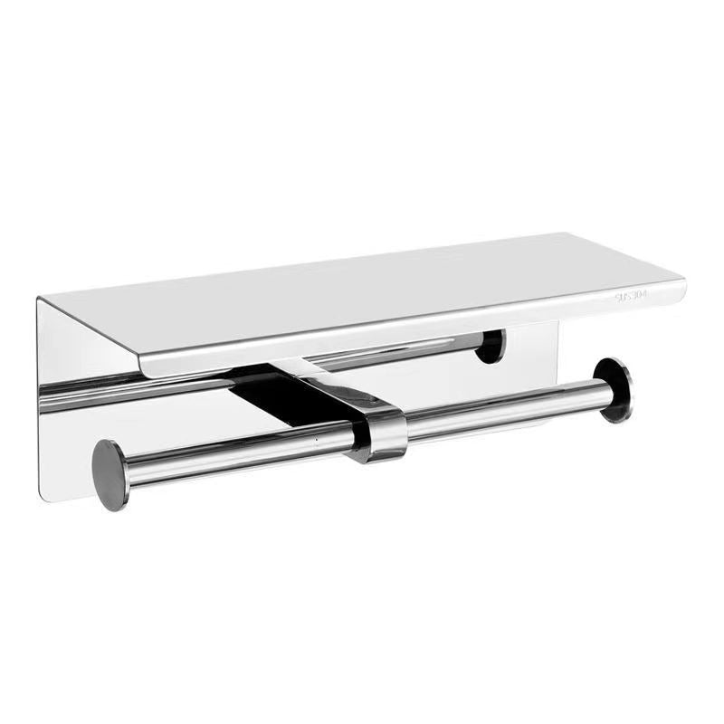 Stainless Steel Paper Towel Holder Without Punching Bathroom Toilet Paper Shelf Storage Rack Toilet Paper Towel Box Roll Paper Holder