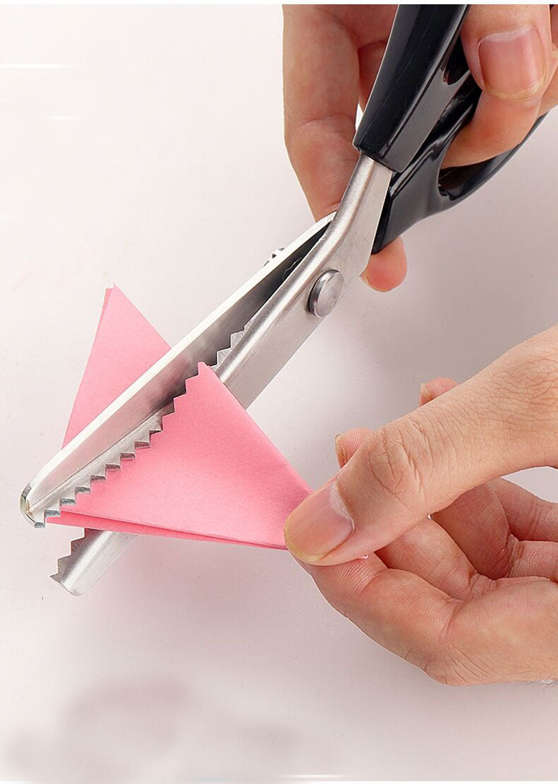 Handmade DIY Triangle Sawtooth Hair Cutter Tailor Scissors Handmade Lace Cutter Wave Cut Lace Household Scissors