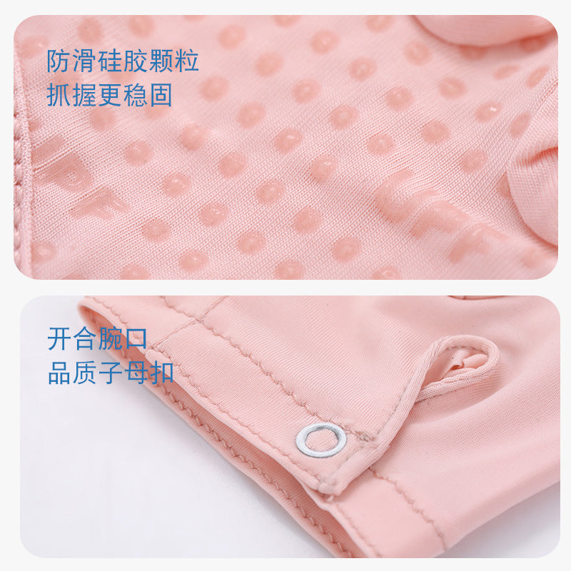 Sun Protection Gloves for Women in Summer Outdoor Sports Cycling Cool Thin Non-Slip Finger Leakage Ice Silk Gloves Anti-Uv F4